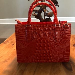 Brahmin, vibrant orange bag. Approx 11"X81/2".